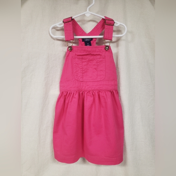 Chaps Other - Chaps Overall Dress girls size 4 Barbie pink Bib dress